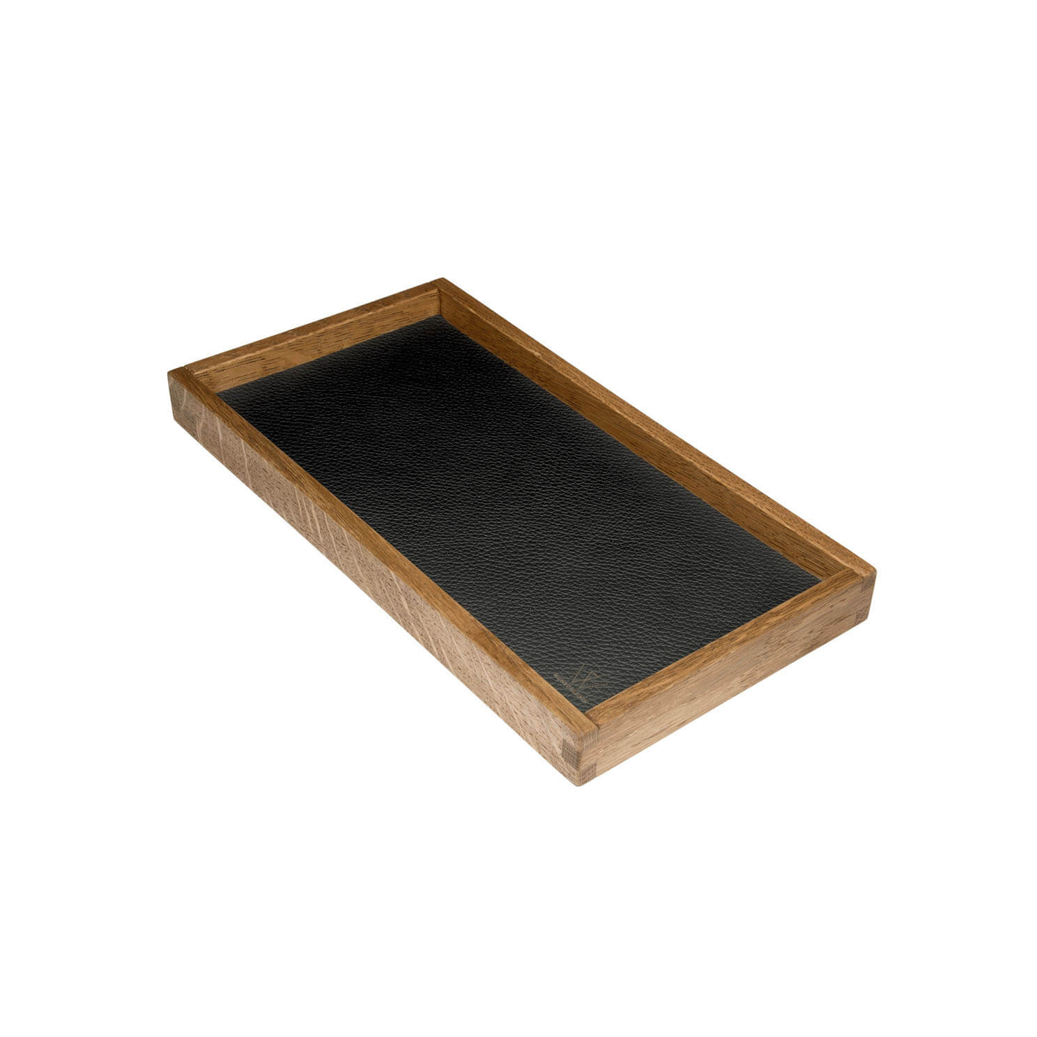 Kleines Serviertablett, Holz mit Lederinlay – Wunschleder